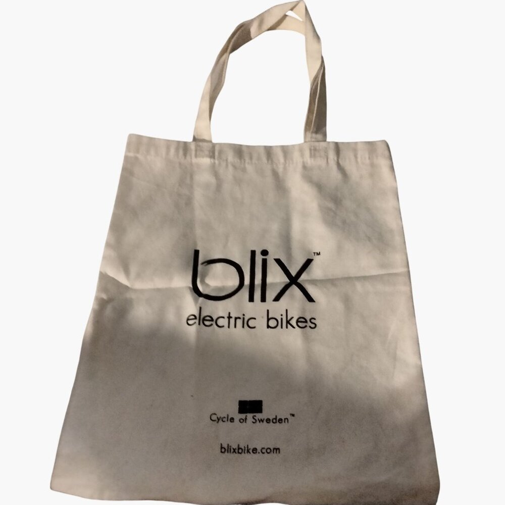 Blix Electric Bikes Canvas Tote Bag Cycle of Sweden Bicycle Art Cityscape - Picture 2 of 9